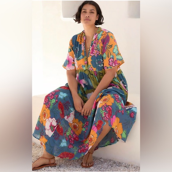 Anthropologie Multicolor Floral Maxi Dress - Picture 1 of 7